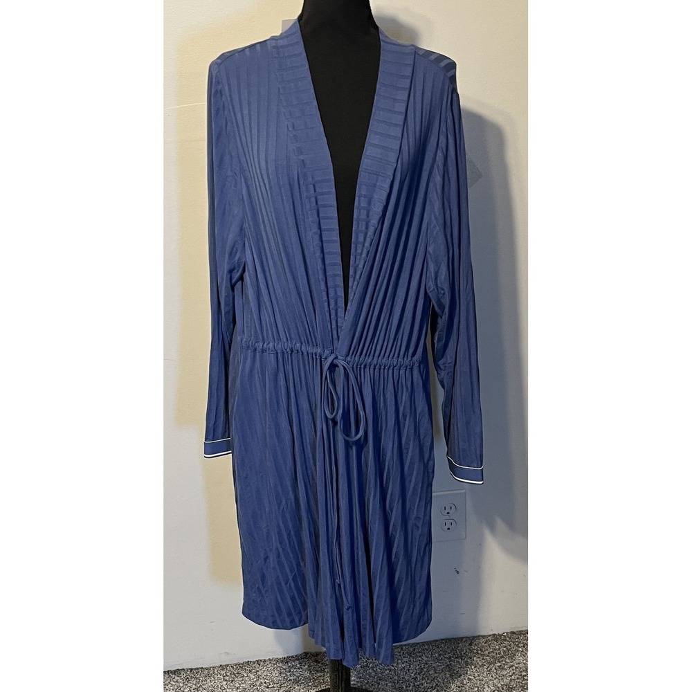 Sleep By‎ Cacique Robe Womens 18/20 Blue Jersey Kimono Belted Long Sleeve Lounge
